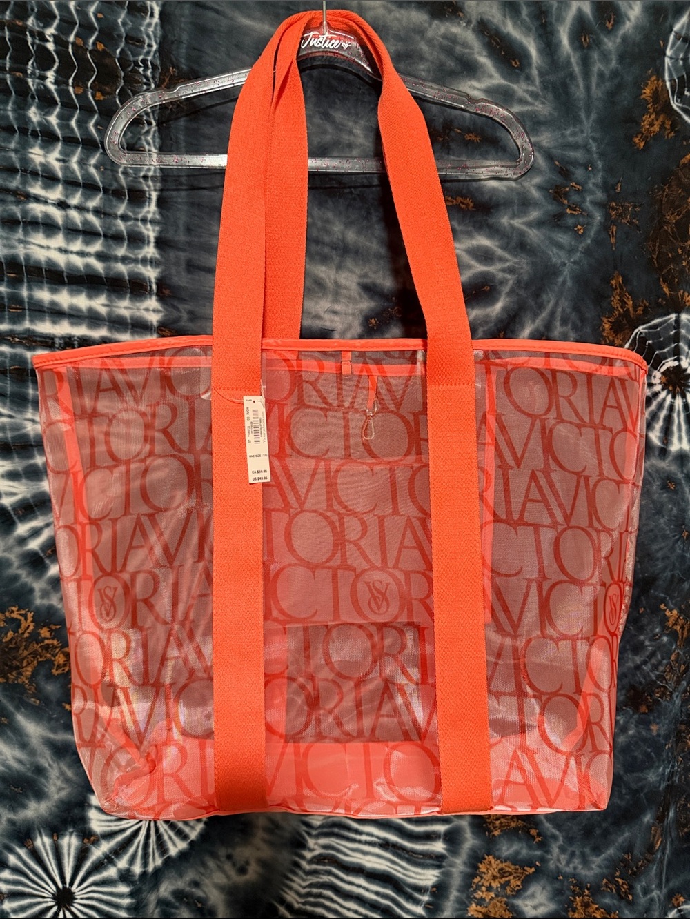 Victoria Secret Beach Tote Bag in Bright Orange
